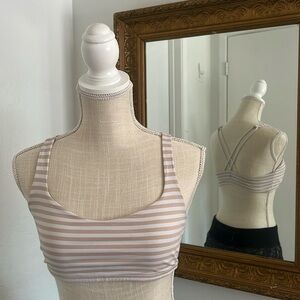 lululemon Free to Be bra - white and cream stripe